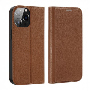 Калъф тип книга DUX DUCIS Skin X2 - iPhone 14 Pro Max кафяв - Img 2