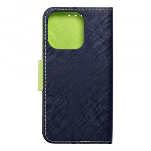 Калъф тип книга Fancy - iPhone 15 Pro тъмносин / лимоненожълт - Img 2