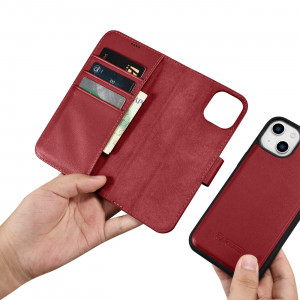 Калъф тип книга iCARER Wallet 2в1 против кражба - iPhone 14 Plus Cover червен - Img 15