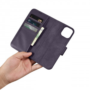 Калъф тип книга iCARER Wallet 2в1 против кражба - iPhone 14 Plus тъмнолилав - Img 14