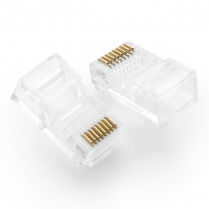 Комплект от 100 бр. RJ45 накрайник UGREEN 8P8C (UTP Cat. 5 / Cat. 5e) (NW110) прозрачен - Img 3