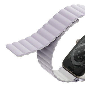 Магнитна двулицева каишка UNIQ Revix - Apple Watch 41mm Series 9 / 41mm Series 8 / 41mm Series 7 / 40mm Series 6 / 40mm SE / 40mm Series 5 / 40mm Series 4 / 38mm Series 3 / 38mm Series 2 люляк / бяла - Img 7