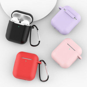 Мек силиконов калъф с кука (дизайн D) - AirPods 1 / 2 син - Img 3
