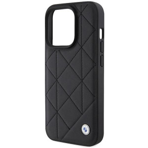 Оригинален гръб от еко кожа BMW Leather Quilted - iPhone 15 Pro Max черен - Img 6