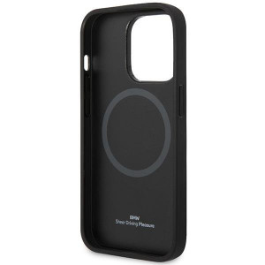 Оригинален гръб от еко кожа BMW Leather Seats MagSafe BMHMP14L22RPSK - iPhone 14 Pro черен - Img 7
