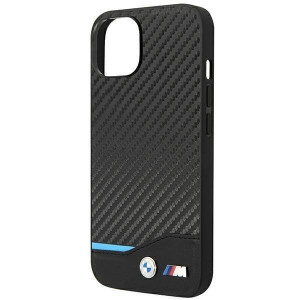 Оригинален гръб от естествена и еко кожа BMW Leather Carbon BMW BMHCP14M22NBCK - iPhone 14 Plus черен - Img 6