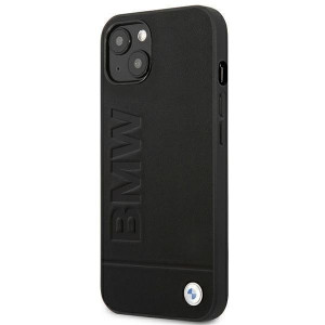 Оригинален гръб от естествена кожа BMW Leather Stamp BMHCP14MSLLBK - iPhone 14 Plus черен - Img 2