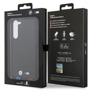 Оригинален гръб от естествена кожа BMW Leather Stamp Tricolor BMHCS23M22PTDK - Samsung Galaxy S23+ черен - Img 8