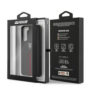 Оригинален гръб от естествена кожа FERRARI Off Track Leather Nylon Stripe FEOSIHCS21MBK - Samsung Galaxy S21+ 5G черен - Img 8