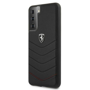 Оригинален гръб от естествена кожа FERRARI Off Track Quilted FEHQUHCS21 5GSBK - Samsung Galaxy S21 5G черен - Img 2