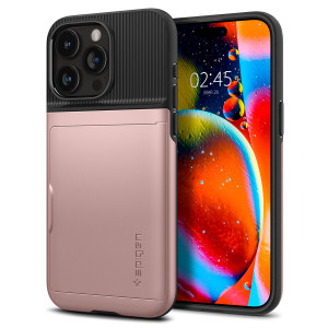 Оригинален гръб със слот за карта SPIGEN Slim Armor CS - iPhone 15 Pro розов - Img 4