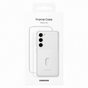 Оригинален гръб със сменяема пластина с джоб за карта SAMSUNG Frame (EF-MS911CWEGWW) - Samsung Galaxy S23 бял - Img 5