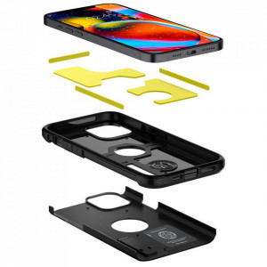 Оригинален гръб със стойка SPIGEN Tough Armor - iPhone 12 / 12 Pro черен - Img 3