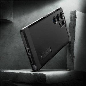 Оригинален гръб със стойка SPIGEN Tough Armor - Samsung Galaxy S24 Ultra черен - Img 11