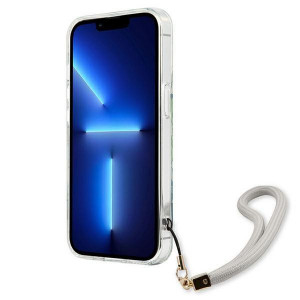 Оригинален гръб с връзка GUESS Flower GUHCP13SHFLSN - iPhone 13 mini зелен - Img 5
