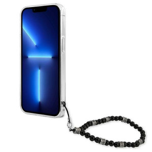 Оригинален гръб с гривна GUESS черен Pearl GUHCP13LKPSBK - iPhone 13 Pro прозрачен - Img 5