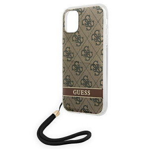 Оригинален гръб с гривна GUESS 4G Print Strap GUOHCN61H4STW - iPhone 11 кафяв - Img 6