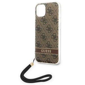 Оригинален гръб с гривна GUESS 4G Print Strap GUOHCP14SH4STW - iPhone 14 кафяв - Img 6