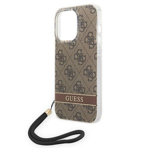 Оригинален гръб с гривна GUESS 4G Print Strap GUOHCP14XH4STW - iPhone 14 Pro Max кафяв - Img 5