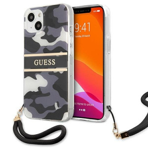 Оригинален гръб с каишка GUESS Camo GUHCP13mkCABBK - iPhone 13 черен - Img 1