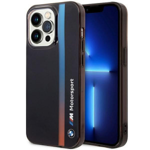 Оригинален гръб BMW IML Tricolor Stripe BMHCP14X22HVGV - iPhone 14 Pro Max черен - Img 1