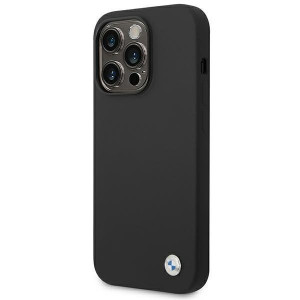 Оригинален гръб BMW Silicone Metal Logo BMHCP14XSILBK - iPhone 14 Pro Max черен - Img 2