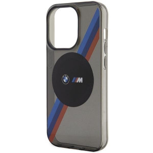 Оригинален гръб BMW Tricolor Stripes MagSafe BMHMP14XHDTK - iPhone 14 Pro Max сив - Img 6