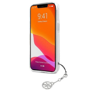 Оригинален гръб GUESS 4G Charms GUHCP13SKB4GGR - iPhone 13 mini прозрачен / сив - Img 5