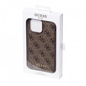 Оригинален гръб GUESS 4G Metal Gold Logo GUHCP14XG4GFBR - iPhone 14 Pro Max кафяв - Img 12