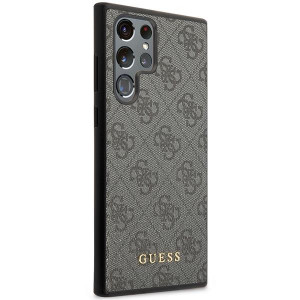 Оригинален гръб GUESS 4G Metal Gold Logo GUHCS23LG4GFGR - Samsung Galaxy S23 Ultra сив - Img 4