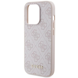 Оригинален гръб GUESS 4G Metal Gold Logo - iPhone 15 Pro розов - Img 6
