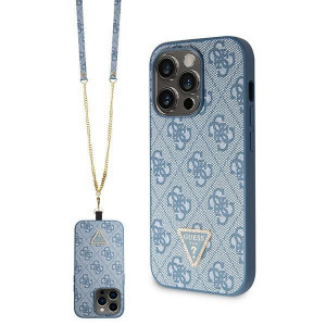 Оригинален гръб GUESS 4G Metal Logo с презрамка GUHCP15XP4TDSCPB - iPhone 15 Pro Max син - Img 1
