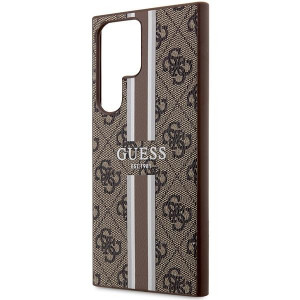 Оригинален гръб GUESS 4G Printed Stripe GUHCS23LP4RPSW - Samsung Galaxy S23 Ultra кафяв - Img 5