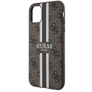 Оригинален гръб GUESS 4G Printed Stripe MagSafe GUHMN61P4RPSW - iPhone 11 кафяв - Img 6