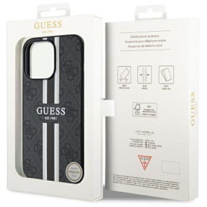 Оригинален гръб GUESS 4G Printed Stripe MagSafe GUHMP13XP4RPSK - iPhone 13 Pro Max черен - Img 8