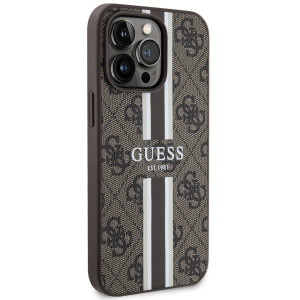 Оригинален гръб GUESS 4G Printed Stripe MagSafe GUHMP13XP4RPSW - iPhone 13 Pro Max кафяв - Img 4