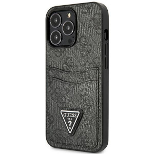 Оригинален гръб GUESS 4G Triangle Logo Cardslot GUHCP13LP4TPK - iPhone 13 Pro черен - Img 2