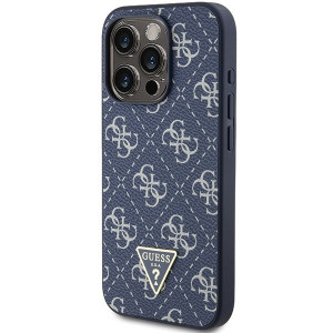 Оригинален гръб GUESS 4G Triangle Metal Logo - iPhone 15 Pro син - Img 2