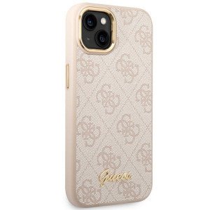 Оригинален гръб GUESS 4G Vintage Gold Logo GUHCP14MHG4SHP - iPhone 14 Plus розов - Img 4