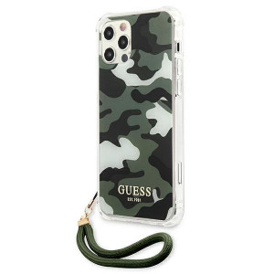 Оригинален гръб GUESS Camo GUHCP12MKSARKA с връзка - iPhone 12 / 12 Pro зелен / каки - Img 2