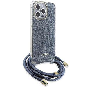 Оригинален гръб GUESS Crossbody Cord 4G Print - iPhone 15 Pro Max син - Img 3