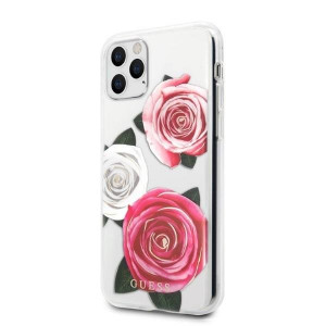 Оригинален гръб GUESS Flower Desire GUHCN58ROSTRT - iPhone 11 Pro прозрачен с розови и бели рози - Img 2
