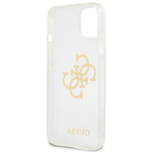 Оригинален гръб GUESS Glitter 4G Big Logo GUHCP13SPCUGL4GTR - iPhone 13 mini прозрачен - Img 7