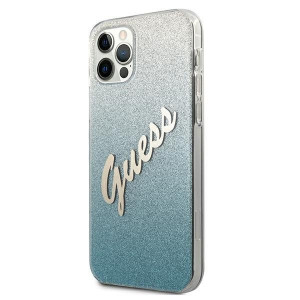 Оригинален гръб GUESS Glitter Gradient GUHCP12MPCUGLSBL - iPhone 12 / 12 Pro син - Img 2