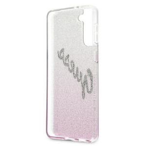Оригинален гръб GUESS Glitter Gradient Script GUHCS21MPCUGLSPI - Samsung Galaxy S21+ 5G розов - Img 7