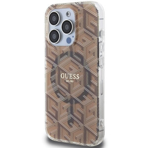 Оригинален гръб GUESS IML GCube MagSafe - iPhone 15 Pro кафяв - Img 2
