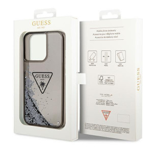 Оригинален гръб GUESS Liquid Glitter Palm Collection GUHCP14XLFCTPK - iPhone 14 Pro Max черен - Img 8