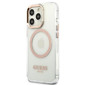 Оригинален гръб GUESS Metal Outline MagSafe GUHMP13XHTRMD - iPhone 13 Pro Max златист - Img 2