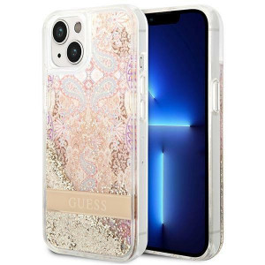 Оригинален гръб GUESS Paisley Liquid Glitter GUHCP14MLFLSD - iPhone 14 Plus златист - Img 1