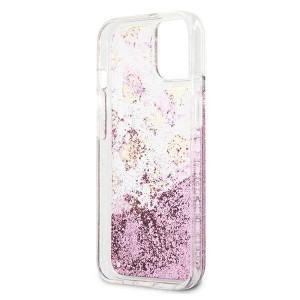 Оригинален гръб GUESS Peony Liquid Glitter GUHCP13SLGPEPI - iPhone 13 mini розов - Img 7